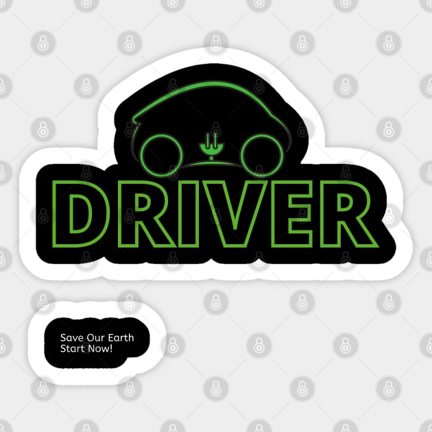 Driver Electric car Sticker by TigrArt